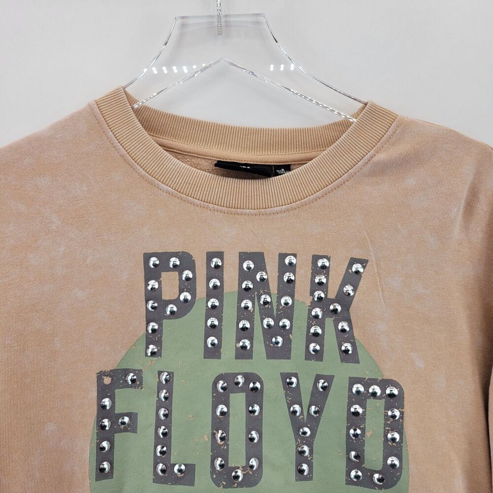 Pink Floyd Reproduction Sweatshirt Womens Small Oversized Neutral‎ Pink Studded - Picture 2 of 11